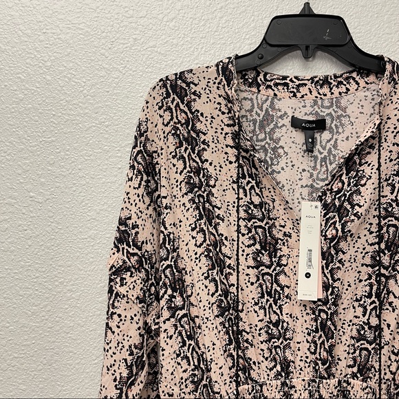 NWT✨ AQUA Snake Print Smocked Mini Dress - 100% Exclusive - Picture 4 of 10